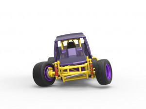 Vintage Northeast Dirt Modified stock car while turning Scale 1 to 25 3Dプリントモデル