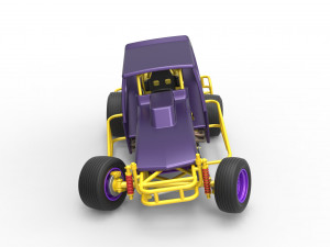 Vintage Northeast Dirt Modified stock car while turning Scale 1 to 25 3D Print Model