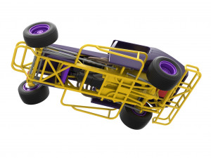 Vintage Northeast Dirt Modified stock car while turning Scale 1 to 25 3D Print Model