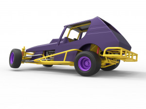 Vintage Northeast Dirt Modified stock car while turning Scale 1 to 25 3D Print Model