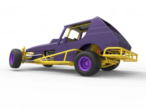 Vintage Northeast Dirt Modified stock car while turning Scale 1 to 25 3D Print Model
