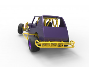 Vintage Northeast Dirt Modified stock car while turning Scale 1 to 25 3D Print Model
