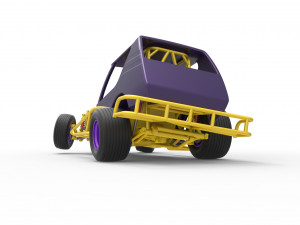 Vintage Northeast Dirt Modified stock car while turning Scale 1 to 25 3D Print Model