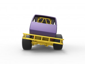 Vintage Northeast Dirt Modified stock car while turning Scale 1 to 25 3D Print Model