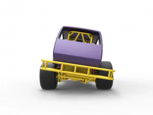 Vintage Northeast Dirt Modified stock car while turning Scale 1 to 25 3D Print Model