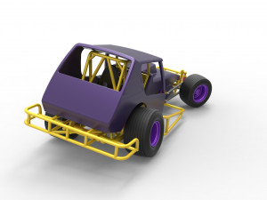 Vintage Northeast Dirt Modified stock car while turning Scale 1 to 25 3D Print Model