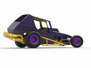 Vintage Northeast Dirt Modified stock car while turning Scale 1 to 25 3D Print Model