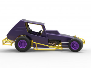 Vintage Northeast Dirt Modified stock car while turning Scale 1 to 25 3D Print Model