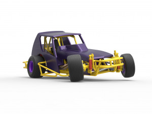 Vintage Northeast Dirt Modified stock car while turning Scale 1 to 25 3D Print Model