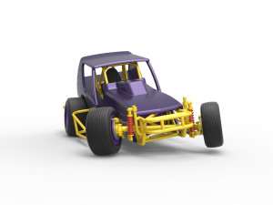 Vintage Northeast Dirt Modified stock car while turning Scale 1 to 25 3D Print Model