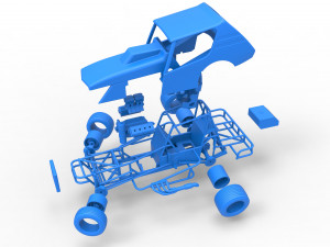 Vintage Northeast Dirt Modified stock car while turning Scale 1 to 25 3D Print Model