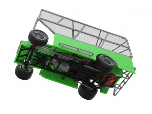Northeast Dirt Modified stock car with side wing Scale 1 to 25 Model Cetak 3D