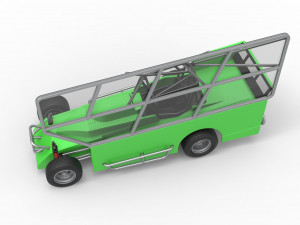 Northeast Dirt Modified stock car with side wing Scale 1 to 25 Model Cetak 3D