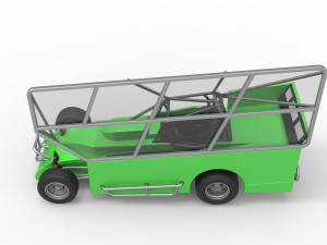 Northeast Dirt Modified stock car with side wing Scale 1 to 25 Model Cetak 3D