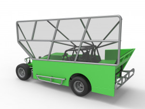 Northeast Dirt Modified stock car with side wing Scale 1 to 25 Model Cetak 3D