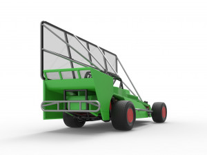 Northeast Dirt Modified stock car with side wing Scale 1 to 25 Model Cetak 3D