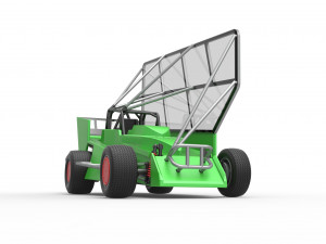 Northeast Dirt Modified stock car with side wing Scale 1 to 25 Model Cetak 3D