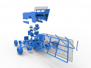 Northeast Dirt Modified stock car with side wing Scale 1 to 25 Model Cetak 3D
