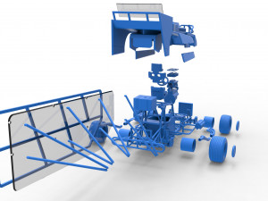 Northeast Dirt Modified stock car with side wing Scale 1 to 25 Model Cetak 3D