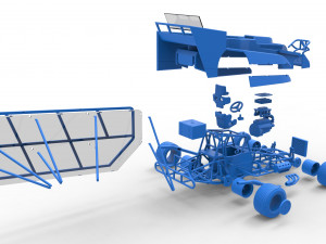 Northeast Dirt Modified stock car with side wing Scale 1 to 25 Model Cetak 3D