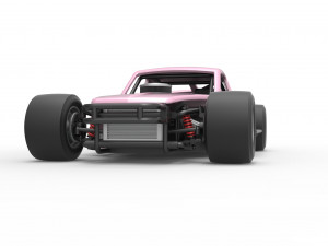 Vintage Asphalt Modified stock car V3 Scale 1 to 25 3D Print Model