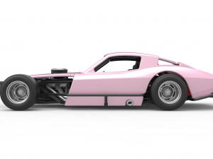 Vintage Asphalt Modified stock car V3 Scale 1 to 25 3D Print Model