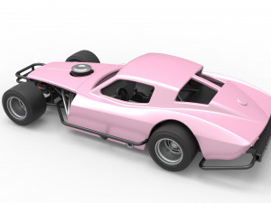 Vintage Asphalt Modified stock car V3 Scale 1 to 25 3D Print Model