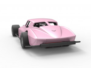 Vintage Asphalt Modified stock car V3 Scale 1 to 25 3D Print Model