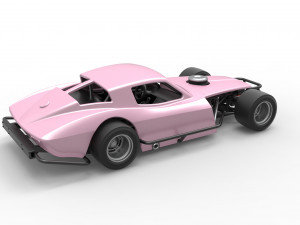 Vintage Asphalt Modified stock car V3 Scale 1 to 25 3D Print Model