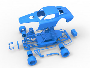 Vintage Asphalt Modified stock car V3 Scale 1 to 25 3D Print Model