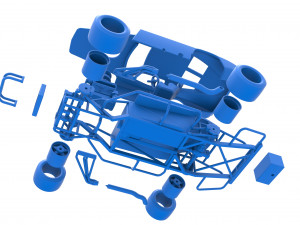 Vintage Asphalt Modified stock car V3 Scale 1 to 25 3D Print Model