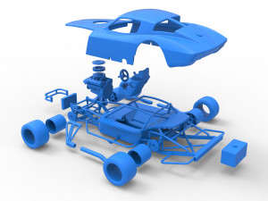 Vintage Asphalt Modified stock car V3 Scale 1 to 25 3D Print Model