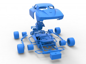 Vintage Asphalt Modified stock car V3 Scale 1 to 25 3D Print Model