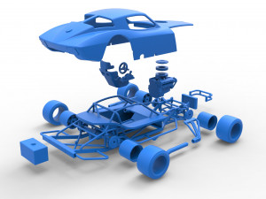 Vintage Asphalt Modified stock car V3 Scale 1 to 25 3D Print Model
