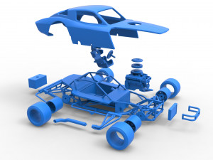 Vintage Asphalt Modified stock car V3 Scale 1 to 25 3D Print Model