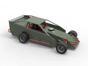 Stock car V4 modificado em asfalto vintage escala 1 a 25 Modelo de Impressão 3D