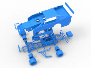 Stock car V4 modificado em asfalto vintage escala 1 a 25 Modelo de Impressão 3D