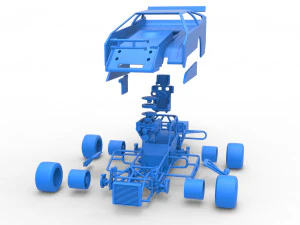 Stock car V4 modificado em asfalto vintage escala 1 a 25 Modelo de Impressão 3D