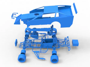 Stock car V4 modificado em asfalto vintage escala 1 a 25 Modelo de Impressão 3D