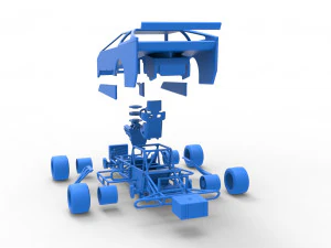 Stock car V4 modificado em asfalto vintage escala 1 a 25 Modelo de Impressão 3D