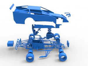 Stock car V4 modificado em asfalto vintage escala 1 a 25 Modelo de Impressão 3D