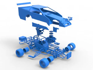 Stock car V4 modificado em asfalto vintage escala 1 a 25 Modelo de Impressão 3D