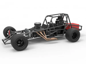 Vintage Asphalt Modified stock car Base V2 Scale 1 to 25 3D Print Model