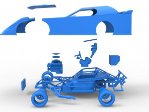 Dirt Modified Super stock car Scale 1 to 25 3D Принт Модель