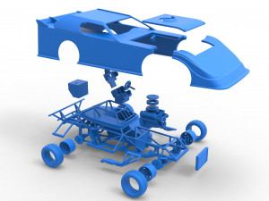 Dirt Modified Super stock car Scale 1 to 25 3D Принт Модель