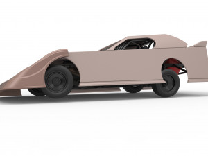 Dirt Modified Super stock car while turning Scale 1 to 25 3D Baskı Modeli