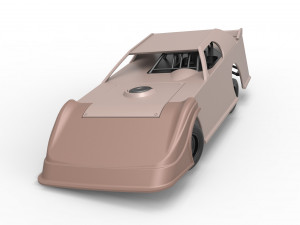 Dirt Modified Super stock car while turning Scale 1 to 25 3D Baskı Modeli
