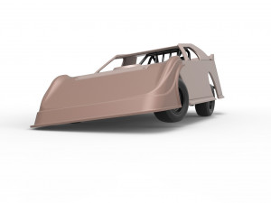 Dirt Modified Super stock car while turning Scale 1 to 25 3D Baskı Modeli