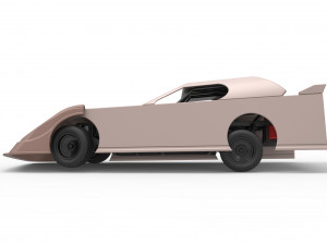 Dirt Modified Super stock car while turning Scale 1 to 25 3D Baskı Modeli
