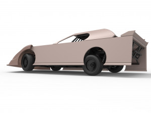 Dirt Modified Super stock car while turning Scale 1 to 25 3D Baskı Modeli